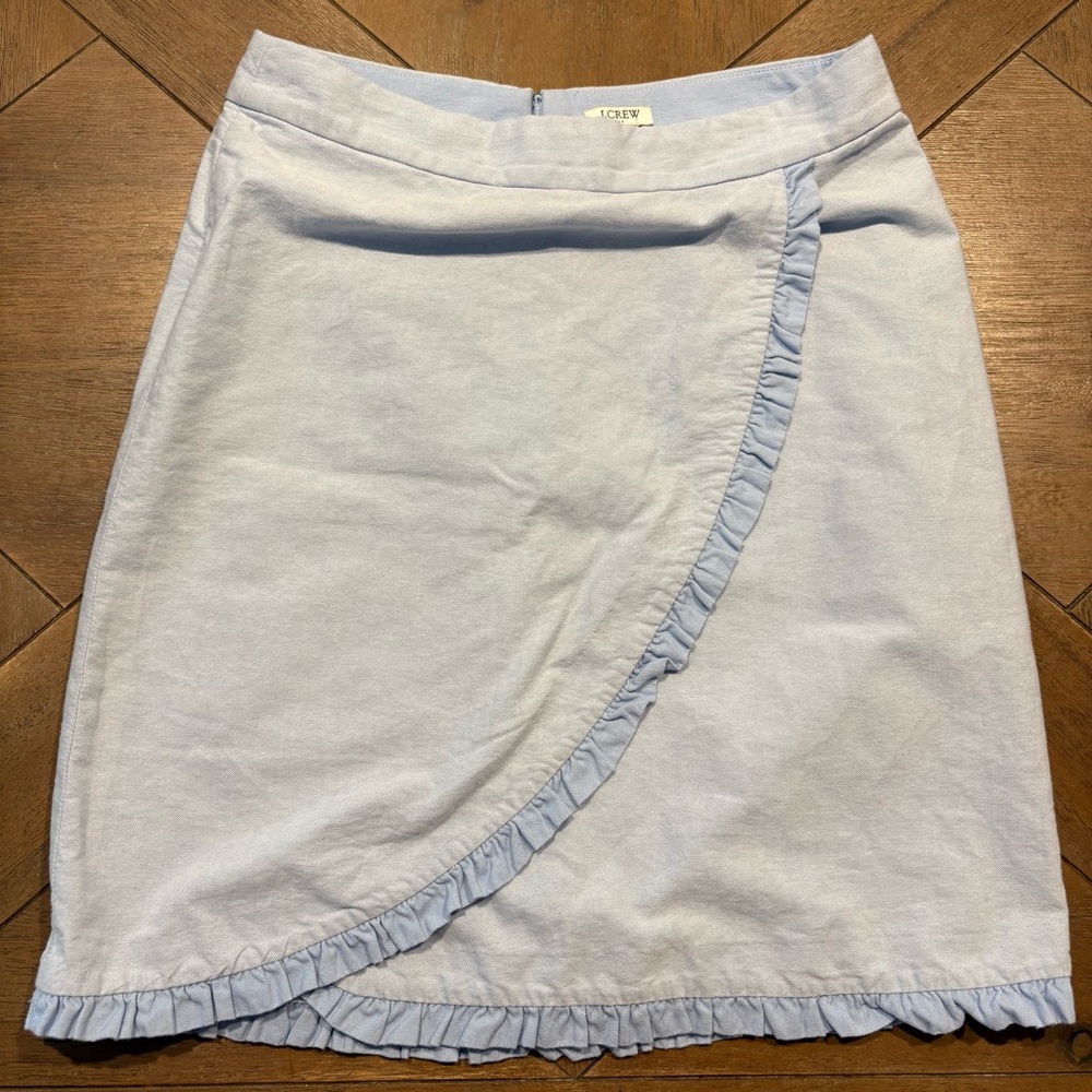 J. Crew Asymmetrical Light Blue Skirt Size 2 - Picture 2 of 8